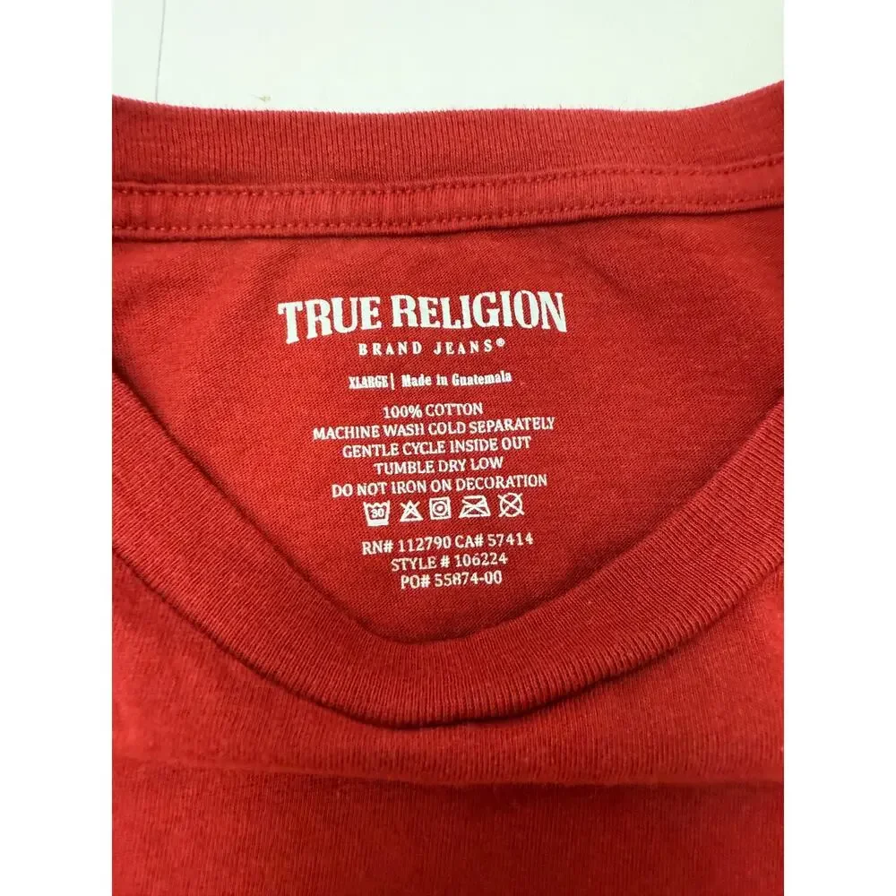 True Religion Men’s Red Graphic Logo T‑Shirt